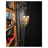 STAINED GLASS FLOOR LAMP RIBBED BASE AND COLUMN 5