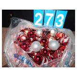 RED AND SILVER CHRISTMAS ORNAMENTS LARGE