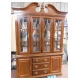 CHERRY TWO PIECE CHINA CABINET FOUR DOORS GLASS ,
