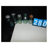 MASON JARS, SAMCO JAR, ZINC AND WOOD LIDS