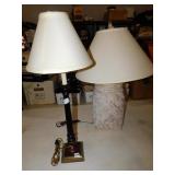 WOVEN BASE LAMP WITH SHADE, CANDLESTICK LAMP
