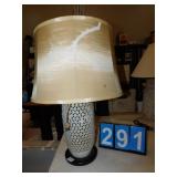 PORCELAIN OPENWORK BASE LAMP WITH CHERRY BLOSSOM