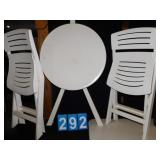 FOLDING OUTDOOR TABLE WITH TWO CHAIRS 24" TABLE