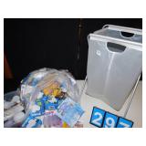 FOLD UP HAMPER, TREE SKIRT, LIGHT BULBS