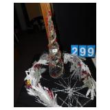 WRAPPED TWIG TREE, BATTERY OPERATED SNOWFLAKES,