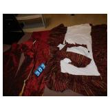 TWO TWIN VELVET BEDSKIRTS MAROON COLOR, DRAPERY