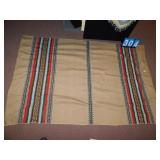 WOVEN COTTON BLANKET GRAY WITH INDIAN DESIGN 79X