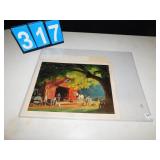 1953 IRON HORSE TRAIN PRINT, SMYTHE PRINT, LUCITE