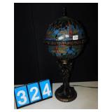 STAINED GLASS GLOBE SHAPEDRAGONFLY LAMP 28 X 12"