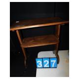 ANTIQUE  TWO TIER TABLE WITH CURVED TOP 23"H 13"D