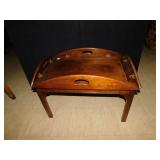 MAHOGANY BUTLER SERVING TABLE BRASS INSET 38 X 28