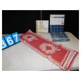 TABLE NEW 60 X 84 EDEN, 12 20" NAPKINS NEW, TABLE