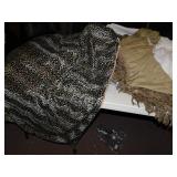 GROUP OF BEDDING, BEDSKIRT, MISC PILLOWS