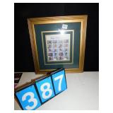 SHEET OF 32" MUSICIAN STAMPS FRAMED