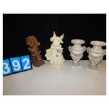 PAIR VASES, BUNNY, FIGURE