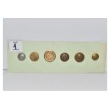 BUTTONS BRITISH UK -  6 ASSORTED VINTAGE