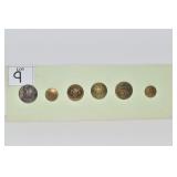 6 BRITISH UK BUTTONS INCL. SKULL CROSS BONES