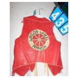 LEATHER VINTAGE WAGON WHEEL RANCH VEST VERY GOOD
