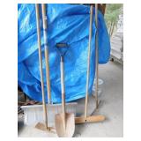 BROOM RAKE, SHOVEL, HOE