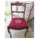 NEEDLE POINT ROSE BACK CHAIR