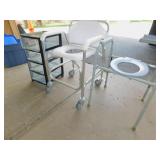 ROLLING ORGANIZER, POTTY CHAIR WITH LOCKING