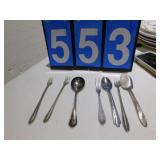 5 STERLING SPOONS AND OTHER SERVING PIECES NOT