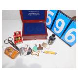 SILVER DOLLAR JEWELRY HOLDER, POCKET KNIFE,