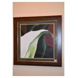 PICTURE 29" X 29"ABSTRACT WATERCOLOR IN WOOD