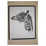 GIRAFFE PRINT IN BLACK FRAME 20 1/2" X 17" ON