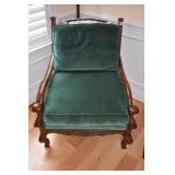 MARGE CARSON OAK OVERSIZE ARMCHAIR GREEN VELVET