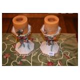 FITZ & FLOYD 8" H CANDLE STANDS