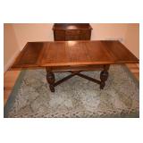 OAK TABLE 51" X 42" WITH 2 TUCK UNDER 20" LEAVES