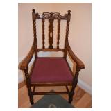 OAK WOOD ARMCHAIRS 44" H X 22 1/2" X 22 1/2" W X