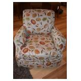 SWIVEL ARMCHAIR W/ ACCENT PILLOWS 32" H X 32" W X