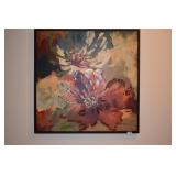 36" X 36" FRAMED MODERN ART ON CANVAS W/ WOOD
