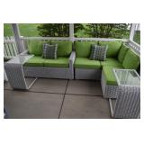 WHITE 55" X 115" L SHAPE 3 SECTION W/ 2 GLASS