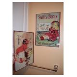 TIN BORAX SIGN & WASH GIRL 16" X 12 "