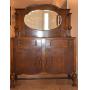 SIDEBOARD/ENTRANCE PIECE W/ OVAL BEVELED MIRRORED