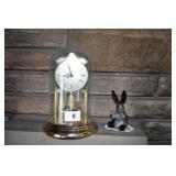 DANBURY ANNIVERSARY CLOCK & 4 1/2" ART GLASS