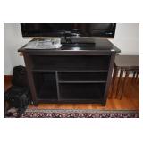 TV STAND COFFEE FINISH MODERN 35" X 16" X 27 1/2"