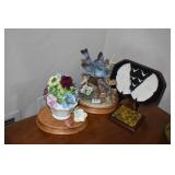 ANDREA BLUE BIRD W/ STAND, RADNOR FLOWER W/ LEAF