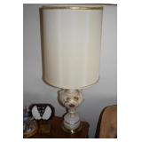 GOLD OVERLAY PORCELAIN LAMP PAIR