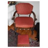 RETRO ARMCHAIR WALNUT WOOD FRAME GOOD CONDITION