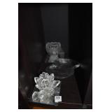 CANDLE STICK MIRROR, DISH LEAVES DETACHED