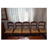 CHERRY ROSE CARVED BACK CHAIRS NEEDLE POINT SEATS