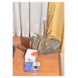 STONE WITH METAL FLOWER, AUTO LOCK DEICER, ETC.