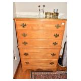 HARDROCK MAPLE DRESSER GLASS TOP LIKE NEW 32" WX