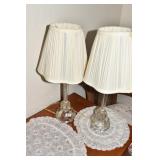 GLASS CANDLE STICK LAMPS