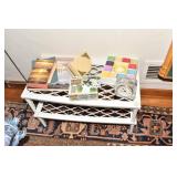 SHOE RACK, CLOCK VEHICLE HANGER, CANDLES, ETC.