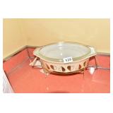 PYREX GLASS BOWL 13" X 9" W/ STAND